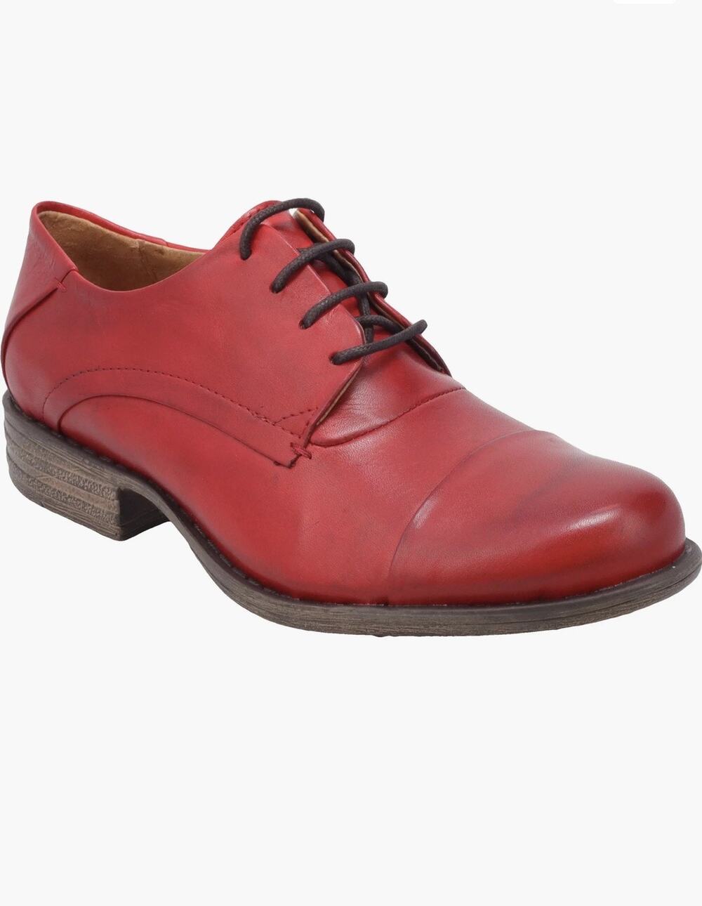 Miz Mooz New York Letty Red Leather Oxford Flats Women's Size 7
